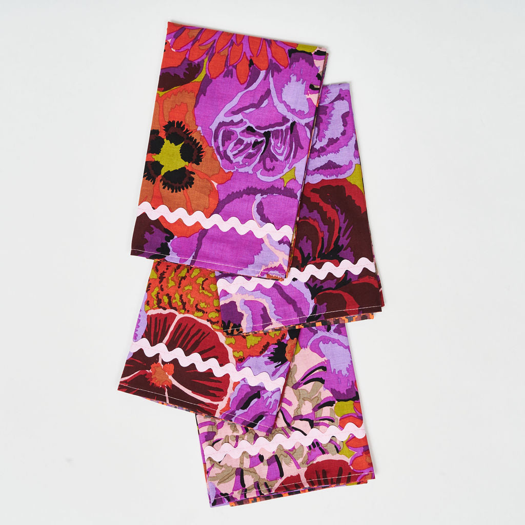 REVERSIBLE NAPKINS | floral & flamestitch (set of 4)