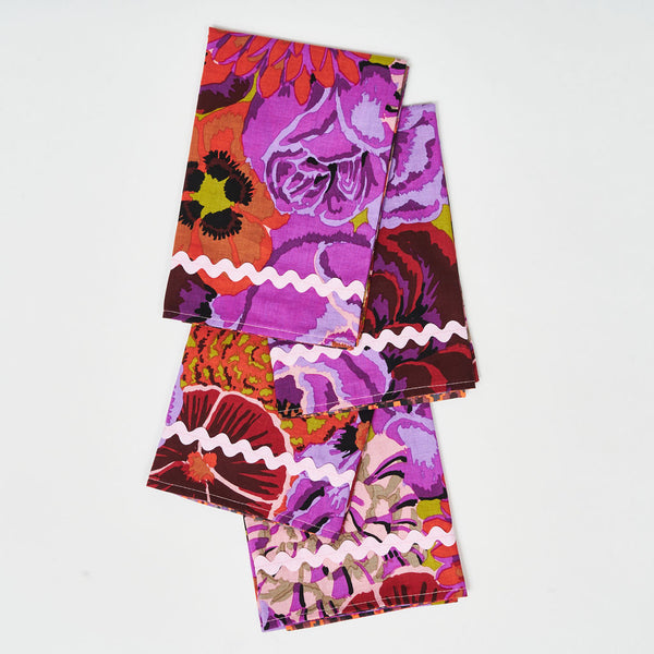 REVERSIBLE NAPKINS | floral & flamestitch (set of 4)