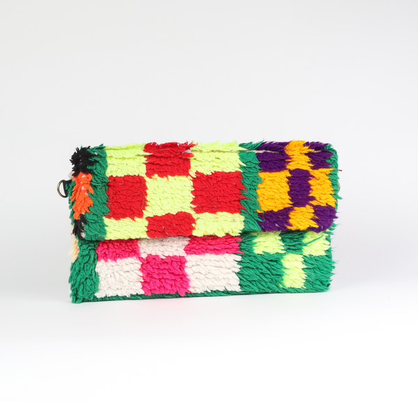 MOROCCAN KILIM CHECKERBOARD CLUTCH (sold out)