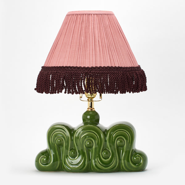 ART DECO STYLE POTTERY LAMP WITH A LUDLOW & VEH LAMPSHADE (sold out)